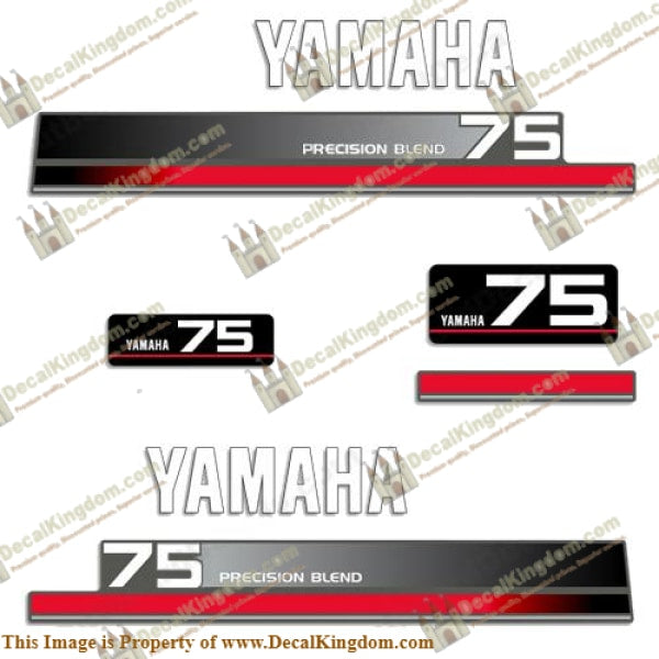 Yamaha 75 Precision blend Decal Kit - Boat Decals from DecalKingdom Yamaha 75 Precision blend Decal Kit outboard decal Yamaha 75 Precision blend Decal Kit vintage decals
