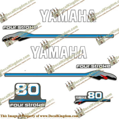 Yamaha 80hp 4-stroke Carbureted Decals 1999 - 2000