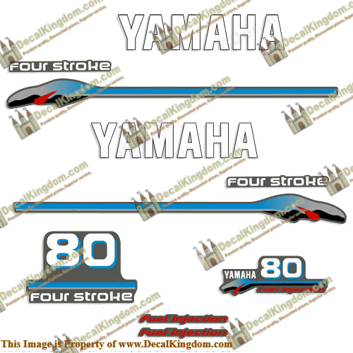 Yamaha 80hp 4-stroke Fuel Injection Decals 1999 - 2000