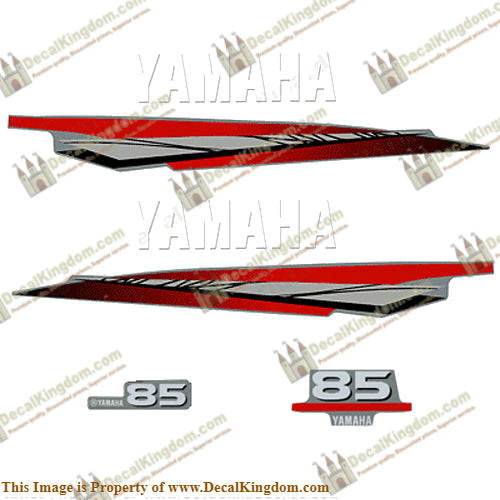 Yamaha 85hp 2-Stroke Decal Kit - 1997 - 2001 (Red/Silver)