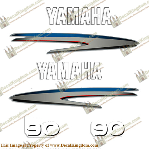 Yamaha 90hp 2-Stroke Decal Kit - 2002 - 2006+ (New Style)