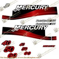 Mercury 40-60hp FourStroke EFI Decal Kit 2004 (Red) - Boat Decals from DecalKingdom Mercury 40-60hp FourStroke EFI Decal Kit 2004 (Red) outboard decal Mercury 40-60hp FourStroke EFI Decal Kit 2004 (Red) vintage decals