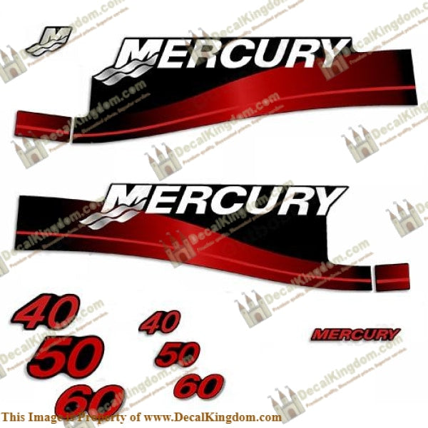 Mercury 40-60hp 2-Stroke Decal Kit 2004 (Red)