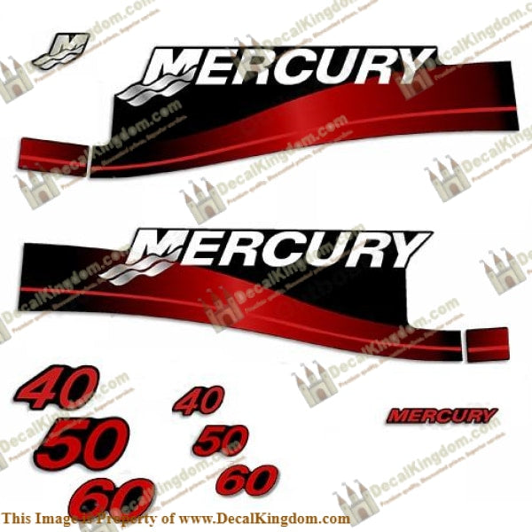 Mercury 40-60hp 2-Stroke Decal Kit 2004 (Red) - Boat Decals from DecalKingdom Mercury 40-60hp 2-Stroke Decal Kit 2004 (Red) outboard decal Mercury 40-60hp 2-Stroke Decal Kit 2004 (Red) vintage decals