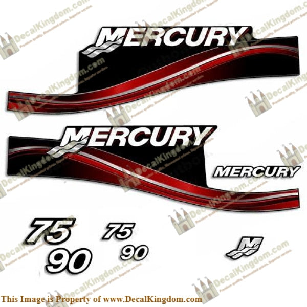 Mercury 75-90hp ELPTO Decal Kit - 2005 (RED) - Boat Decals from DecalKingdom Mercury 75-90hp ELPTO Decal Kit - 2005 (RED) outboard decal Mercury 75-90hp ELPTO Decal Kit - 2005 (RED) vintage decals